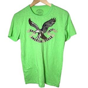 Y2K American Eagle Outfitters‎ embroidered Green Short Sleeve Tee